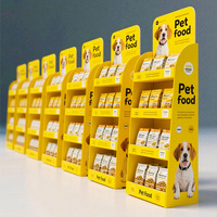 Présentoir en carton personnalisé en usine pour friandises pour animaux de compagnie, présentoir POP supermarché au détail, présentoirs pour aliments pour chiens et chats