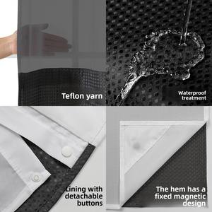 Grand rideau de douche en polyester à anneau double couche imperméable et anti-moisissure pour la salle de bain - Product Image 2