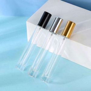 Botella de Perfume Cuadrada de 10 ml con Tapa de Rosca, Pulverizador, Vidrio Transparente, Mini Botella de Viaje para Cosméticos, Impresión OEM - Product Image 3