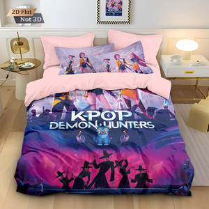 Best Selling Cartoon Anime <b>Bedding</b> K Pop Kpop Demon Hunters Bed Sheet Comforter Duvet Cover Pillow Case <b>Bedding</b> <b>Sets</b> - Product Image 3