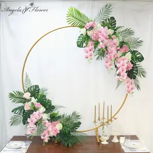 1 set Homemade creative wedding arch with decor flower row DIY table flower garland