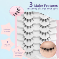 Faux cils 3D volumineux en PBT, effet fourrure de fée, naturels et légers, lot de 7 paires, fournisseur en gros