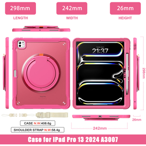 Funda con Soporte Giratorio para Tablet <span class=keywords><strong>iPad</strong></span> Pro 2024 13 11 M4 Mini Air 4 <span class=keywords><strong>5</strong></span> 6 <span class=keywords><strong>7</strong></span> 8 <span class=keywords><strong>9</strong></span> 10.ª Generación 10.2 10.<span class=keywords><strong>9</strong></span> Pulgadas, Carcasa Rígida Antigolpes - Product Image 6