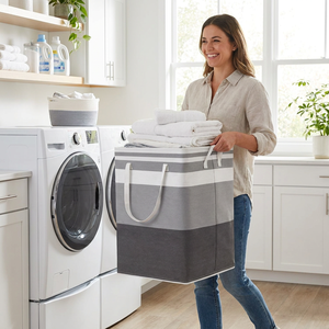 Cesto Pieghevole per Vestiti Sporchi, Cesto Portabiancheria Multiuso Portatile in Tessuto Oxford per Yoga, Casa, <span class=keywords><strong>Bagno</strong></span> - Product Image 1