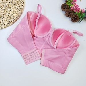 BL30 dames décontracté quotidien dégradé couleur perlé Corsets 3D <span class=keywords><strong>Rose</strong></span> fleur Design perle décor Bustier soutien-gorge - Product Image 5