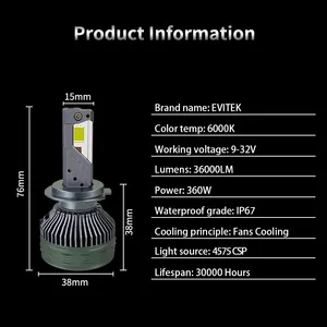 Car Led Worklight 360w Offroad Work Light 12v Light Fog Lamp N12 Led Tractor Headlight Bulbs Spotlight For Truck