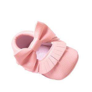Nouveau style de chaussures en cuir véritable souple pour bébé fille de 12 à 18 mois, chaussures pour nouveau-né - Product Image 4
