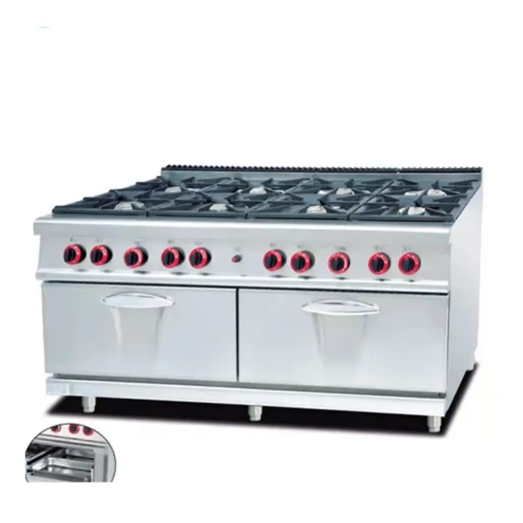 Cocina de gas de tipo popular de alto estándar 4 5 estufa de horno con horno de pizza superior 4 quemadores