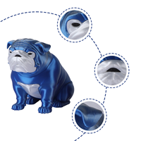 Pot de stockage d'herbes aromatiques biodégradable et écologique en PLA, imprimé en 3D, motif mascotte de bouledogue anglais, hermétique, avec couvercle