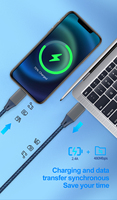 MFI Factory Tipo C Cable de carga USB C a 8 pines para iPhone Cable de cargador Carga rápida Cable compatible con IOS