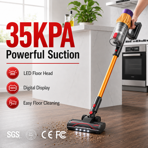 Aspirateur sans fil puissant 550W, moteur sans balais 35KPa, filtre HEPA, lumière LED, aspirateur à main pour voiture, poils d'animaux, nettoyage domestique - Product Image 1