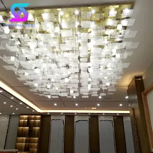 Modern Unique Decorative Hanging Hotel Lobby Custom Project Led Luxury Chandelier Lamp Steel Pendant Lights