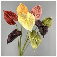 Mehrfarbiger Künstlicher Anthurium-Strauß Faux Flamingo-Lilien-Blumenstiele Dekorative Pflanzen für Vasen Hochzeitssträuße Heimdekoration
