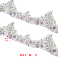 Ruban de dentelle en maille brodée de fleurs, orné de paillettes et de perles, élégant, pour robes, mariages et accessoires de décoration artisanale - Vente en gros