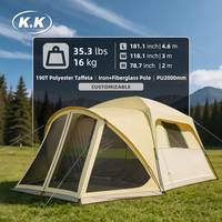 Tente de camping pour hayon de voiture SUV Kawagebo Kamp (KK) imperméable pour 6 à 10 personnes, grande tente pour voiture, fourgonnette, pick-up avec bâche de protection contre la pluie
