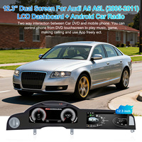 Reproductor Multimedia de Navegación Estéreo para Automóvil con Pantalla LCD Dual de 12.3 Pulgadas para Audi A6 A6L 2005-2011 con Soporte para CarPlay