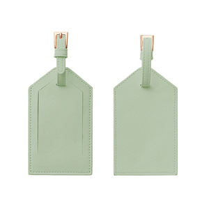 Etichetta per bagaglio da viaggio in pelle saffiano con logo personalizzato di alta qualità - Product Image 2