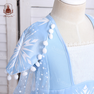 Costume Cosplay pour fille Style européen et américain, <span class=keywords><strong>robe</strong></span> reine <span class=keywords><strong>des</strong></span> <span class=keywords><strong>neiges</strong></span>, <span class=keywords><strong>robe</strong></span> à pompons - Product Image 3