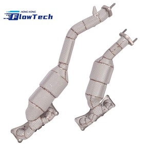 Colector de escape de acero inoxidable T304 con convertidor integrado y protector térmico para BMW 523i E60 E61 N52 3.0L - Product Image 5