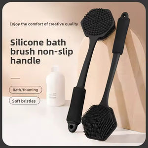 Brosse de massage corporelle double face à long manche en silicone épaissi pour exfoliation douce et massage du dos - Product Image 5