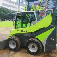 Chargeuse compacte sur roues ZS080V avec bras de levage vertical, godet de 0,4 m³, mini-chargeuse compacte pour la construction, l'aménagement paysager et le déneigement