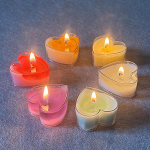 Velas Aromáticas de Cera de Soya con Forma de Corazón, Regalo Romántico <span class=keywords><strong>y</strong></span> Lujoso para Novia, Boda, San Valentín, <span class=keywords><strong>Cena</strong></span> - Product Image 6