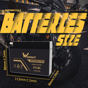 WEESUN高性能<span class=keywords><strong>MF</strong></span>密閉型鉛酸充電式12V4ahモーターバイク用モーターサイクルバッテリー - Product Image 3