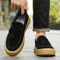 Nouveaux Mocassins Homme Automne Style Britannique Tendance Décontracté à Enfiler Couleur Unie Polyvalents Chaussures Mode Homme