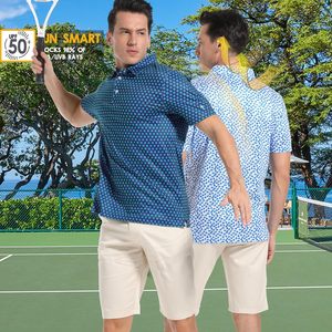 Polo de Golf para Hombre, Manga Corta, Estampado Rojo, Tejido de Poliéster Transpirable, con Cuello - Product Image 3
