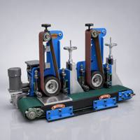 Machine à polir de table, polisseuse à surface plane avec convoyeur, moteur 2,5 kW, largeur de polissage 10 cm, épaisseur jusqu'à 15 cm, jusqu'à 11 cm de profondeur