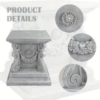 Base de statue de jardin en résine de 15 pouces de haut-Piédestal extérieur durable pour terrasses, pelouses et jardins | Support de plante polyvalent