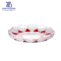 Plateau à fruits en cristal antique Garbo, très vendu, avec couleur de pulvérisation rose et motifs spéciaux, ensemble de bols en verre décoratifs