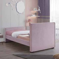 Lit de rangement inclinable minimaliste taille Queen avec capitonnage en velours et structure en bois