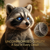 Peluche Électrique Premium ChatGPT Raccoon avec Cycle Respiratoire et LED, Encyclopédie en Temps Réel pour Enfants, Vente en Gros Directe Usine