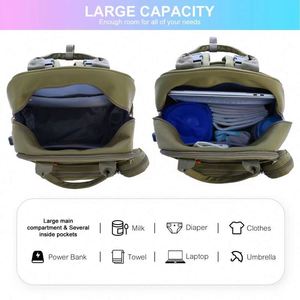 Muestra gratuita de mochila multifuncional para viajes al aire libre, bolsa de pañales para bebé, mochila grande para mamá con cuna plegable para bebé - Product Image 4
