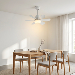 Ventilateur de plafond moderne à 6 pales avec télécommande, LED dimmable E26/E27 pour chambre à coucher - Product Image 6