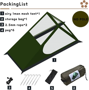 Arioso ultraleggero all'aperto 1 persona maglia tenda interna con zanzariera per il campeggio escursioni pesca foresta avventure Bikepacking - Product Image 2