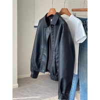 Veste vintage noire de qualité supérieure pour femmes, en similicuir PU, manteau personnalisé, vêtements d'extérieur pour l'hiver, usage quotidien