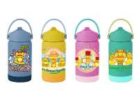 500ml en acier inoxydable enfants mignon dessin animé flacons à vide enfants gobelet Thermos tasse bouteille d'eau thermique avec paille