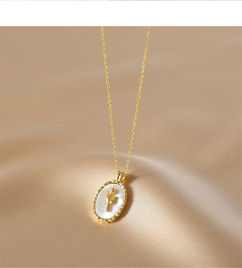 1469 S925 Sterling Silver Women's Vintage Necklace with White Round Natural Pearl <b>MOP</b> Pendant for Wedding/Party/Engagement - Product Image 5