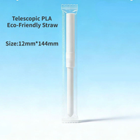 Paille à boire jetable télescopique écologique en PLA biodégradable pour les boissons