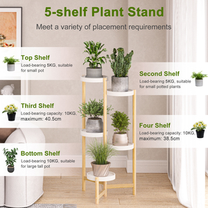 5 Tiers <strong>Corner</strong> <strong>Plants</strong> Display Rack Stand Garden Flower Holder - Product Image 4