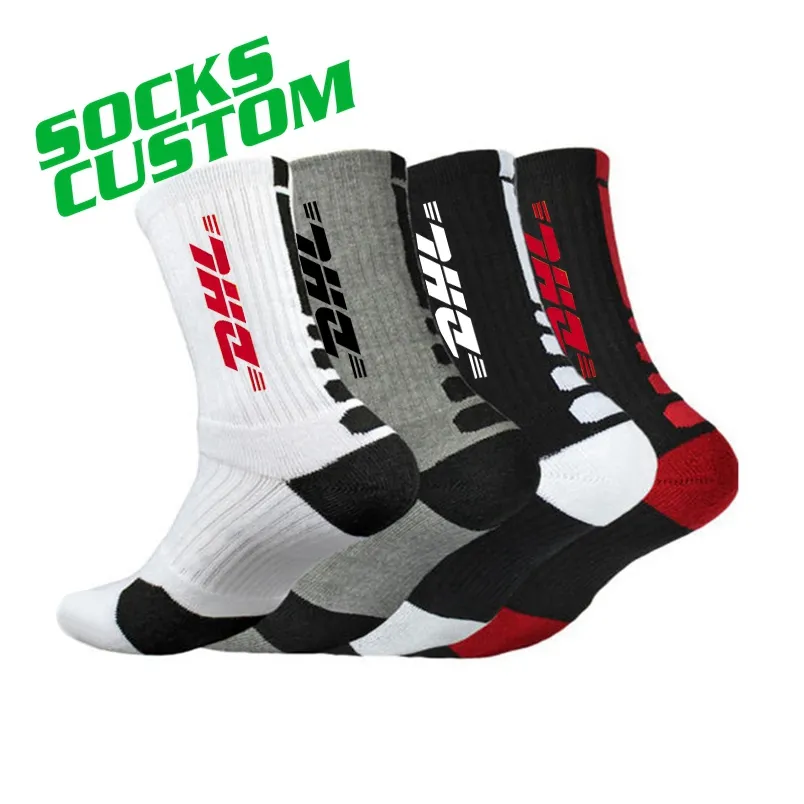 KOSTENLOSES DESIGN UND MOCK-UP Outdoor Sport Individuelles Logo Socke individuelle Elite-Sportsocken Unisex Mannschaft Sportsocken