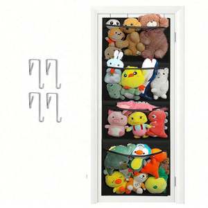 Over Door Toy Organizer 4 Layers Hanging Toy <b>Storage</b> Pockets Mesh Baby Stuffed Animals Plush Toys <b>Storage</b> <b>Bag</b> - Product Image 5