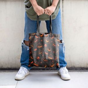 DLBZ Large Multi-function Eco-friendly Outdoor Scary Halloween Customized Canvas Tote <b>Shopping</b> <b>Bag</b> with Rope Handle - Product Image 5