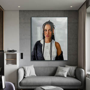 Pintura al Óleo Original Moderna Pintada a Mano sobre Lienzo, Arte de Pared Personalizado para Mujer y Perro, Tamaño Personalizado con Marco de Madera - Product Image 4