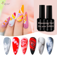 Peinture à fleurs transparente effet marbre Nail Art Soak Off Gel UV Manucure DIY Nail en fleurs