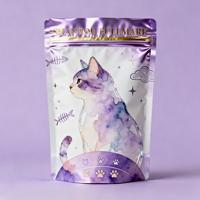 Emballage personnalisé pour aliments pour chats en sachet souple, résistant à l'humidité, haute barrière, avec fermeture éclair