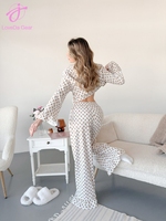 Loveda Vente Flash – Pyjama Femme Noël Décontracté et Tendance : Ensemble Haut Manches Longues et Pantalon Droit