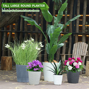 Pots de jardinière durables légers de vente directe d'usine grands pots de pépinière de semis de fleurs décoratifs ronds - Product Image 6